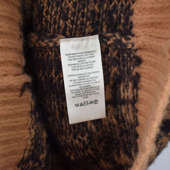 Free People NWT Sepia Plaid Jacquard Oversize Cardigan Birchwood Combo Medium - Picture 6 of 8